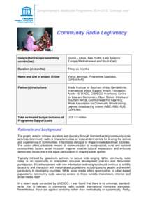 Gender mainstreaming / Gender equality / Mass media / Government / Broadcasting / Sylvia Walby / United Nations International Research and Training Institute for the Advancement of Women / Radio formats / Community radio / Community media