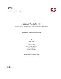 Master’s Thesis Nr. 136 Systems Group, Department of Computer Science, ETH Zurich Consensus on a multicore machine  by