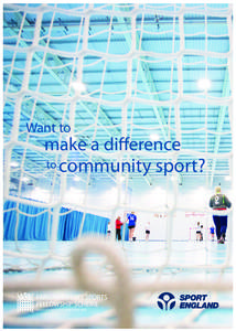 Want to  make a difference to community sport?  PARLIAMENTARY SPORTS