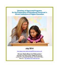 Directory of Approved Programs for the Preparation of Educational Personnel