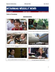 Myanmar Weekly News    4th January 2014                                                Vol.1 No.1