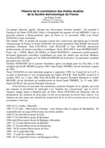 Histoire de la commission des toiles doubles