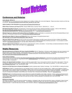 Microsoft Word - Winter[removed]Parent Conferences and workshops.doc