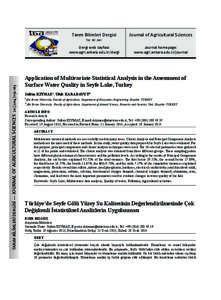 Tarım Bilimleri Dergisi  Journal of Agricultural Sciences Dergi web sayfası: www.agri.ankara.edu.tr/dergi