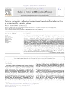 Dynamic mechanistic explanation: computational modeling of circadian rhythms as an exemplar for cognitive science