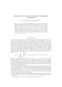 WAVE DECAY ON CONVEX CO-COMPACT HYPERBOLIC MANIFOLDS ´ ERIC ´ COLIN GUILLARMOU AND FRED NAUD