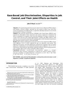 Racebased job discrimination, disparities in job control, and their joint effects on health