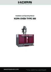 Installation and Operating Manual  KOPA OVEN TYPE 300 www.kopaoven.com