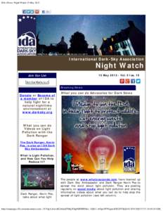 IDA eNews: Night Watch 15 May 2013