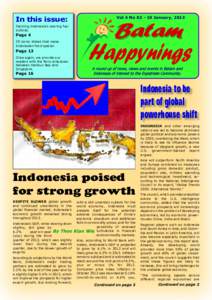 In this issue:  Vol 4 NoJanuary, 2013 Tackling Indonesia’s soaring fuel subsidy.