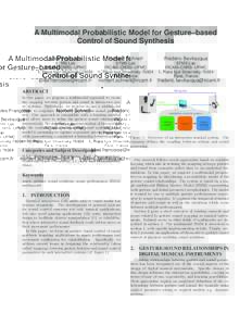 A Multimodal Probabilistic Model for Gesture–based Control of Sound Synthesis Jules Françoise Norbert Schnell