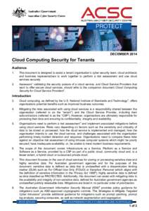 Cloud Computing Security for Tenants