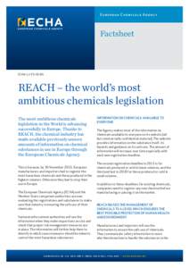 Toxicology / Environmental law / Cheminformatics / European Union / Registration /  Evaluation /  Authorisation and Restriction of Chemicals / Substance of very high concern / CLP Regulation / Thomas Jakl / European Chemicals Bureau / Safety / Occupational safety and health / Chemistry