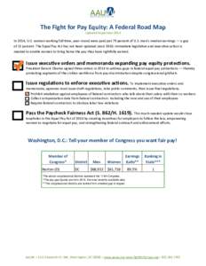   The Fight for Pay Equity: A Federal Road Map    Updated September 2015