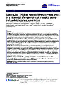 Neuregulin-1 inhibits neuroinflammatory responses in a rat model of organophosphate-nerve agent-induced delayed neuronal injury