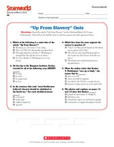 American Civil War / United States / Slavery in the United States / Booker T. Washington / Alabama / Slavery