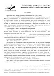 Dictée du club d’orthographe INPG