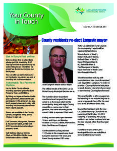 Your County in Touch Issue No. 24 • October 28, 2013 County residents re-elect Langevin mayor As for Lac La Biche County Council,