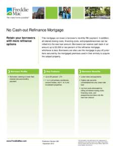 No Cash-out Refinance Mortgage fact sheet