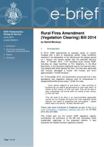 NSW Parliamentary Research Service June 2014 e-brief[removed]Rural Fires Amendment