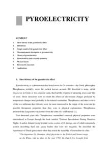 PYROELECTRICITY CONTENT 1.