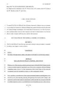 14  LC[removed]AP House Bill 794 (AS PASSED HOUSE AND SENATE) By: Representatives Braddock of the 19th, Welch of the 110th, Lindsey of the 54th, Clark of