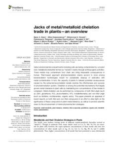 Jacks of metal/metalloid chelation trade in plants—an overview