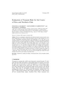 Natural Hazards[removed]: 185–209 DOI[removed]s11069[removed]  Springer[removed]Estimation of Tsunami Risk for the Coasts