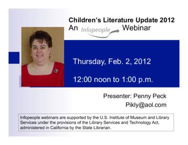 Children’s Literature Update[removed]An Webinar