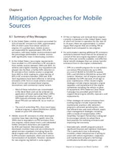 Chapter 8  Mitigation Approaches for Mobile Sources 8.1 Summary of Key Messages yy In the United States, mobile sources accounted for