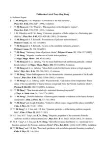 Publication List of Tzay-Ming Hong A. Refereed Papers 1 T. M. Hong and J. M. Wheatley, 