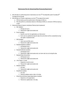 Microsoft Word - Maintenance Plan for Data Processing Department.doc