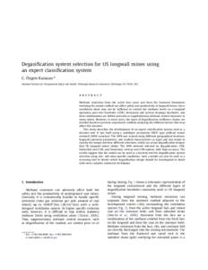 Degasification System Selection for U.S. Longwall Mines Using an Expert Classification System