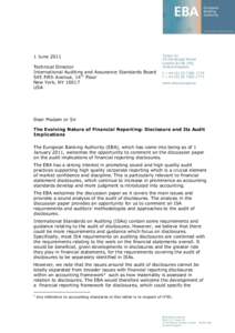 1 June 2011 Technical Director International Auditing and Assurance Standards Board 545 Fifth Avenue, 14 th Floor New York, NYUSA