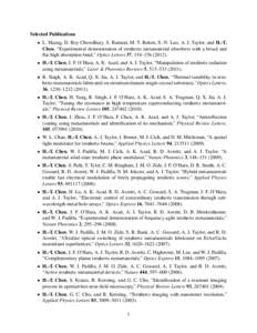 Electromagnetism / Electromagnetic radiation / Metamaterial absorber / Terahertz metamaterials / Metamaterial / Terahertz radiation / Photonic metamaterial / Tunable metamaterials / Physics / Metamaterials / Nanomaterials