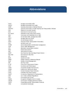 Abbreviations  AADT average annual daily traffic AADTT	 average annual daily truck traffic