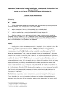 1  Association of the Councils of State and Supreme Administrative Jurisdictions of the European Union Seminar on the Charter of Fundamental Rights, 24 November 2011