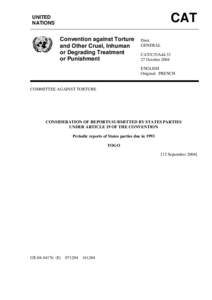 Togo / West Africa / Lomé / Maritime Region / United Nations Convention Against Torture / Centrale Region / Torture / Kloto / Outline of Togo / Ethics / Africa / Economic Community of West African States