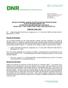 DNR  Mitchell E. Daniels, Jr., Governor Robert E. Carter, DNR Director Indiana Department of Natural Resources Division of Oil and Gas