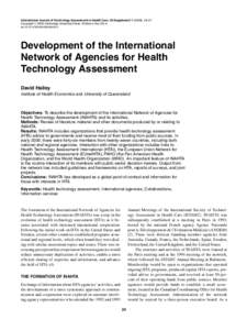 International Journal of Technology Assessment in Health Care, 25:Supplement[removed]), 24–27. c 2009 Cambridge University Press. Printed in the U.S.A. Copyright  doi:[removed]S0266462309090370  Development of the Inter