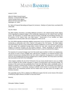 January 12, 2015 Alfred M. Pollard, General Counsel Attention: Comments/RIN 2590-AA39 Federal Housing Finance Agency 400 Seventh Street SW, Eighth Floor Washington, DC 20024