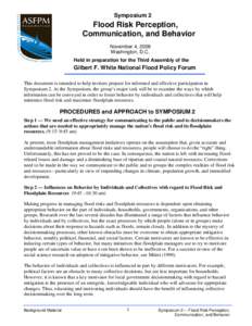 Actuarial science / Hydrology / Positive psychology / Emergency management / Risk / Flood / National Flood Insurance Program / Gilbert F. White / Leadership / Management / Meteorology / Atmospheric sciences