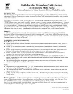 Microsoft Word - Visitor Geocaching Guideline.doc