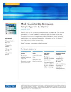 SPECIAL NEWS REPORTS  Most-Respected Big Companies Ranking the Biggest of the Blue-Chip Firms June 29, 2015 Barron’s sorts out the 100 largest companies based on market cap. Then, we ask