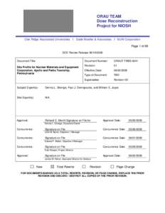 ORAU TEAM Dose Reconstruction Project for NIOSH Oak Ridge Associated Universities I Dade Moeller & Associates I MJW Corporation Page 1 of 89