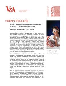 Publishing / Horst P. Horst / Vogue / Mainbocher / Diana Vreeland / Vanity Fair / Anna Wintour / John Rawlings / Fashion photographers / Singles / Photography