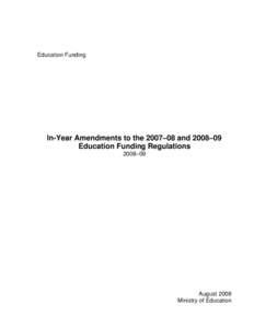 In-Year Amendments to the[removed]and[removed]Education Funding Regulations
