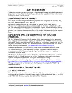 California Department of Social Services  Local Assistance 2014 May Revision Estimate[removed]Realignment*