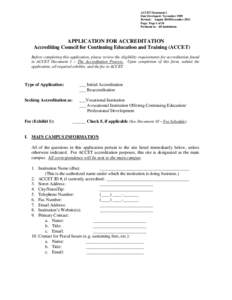 ACCET Document 4 Date Developed: November 1989 Revised: August 2010/December 2011 Page: Page 1 of 18 Pertinent to: All Institutions