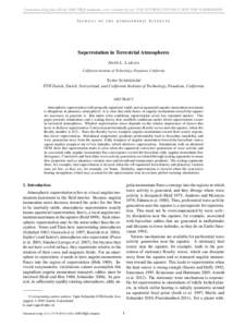 Generated using the official AMS LATEX template—two-column layout. FOR AUTHOR USE ONLY, NOT FOR SUBMISSION! JOURNAL OF THE ATMOSPHERIC SCIENCES Superrotation in Terrestrial Atmospheres A NNE L. L ARAIA California Insti